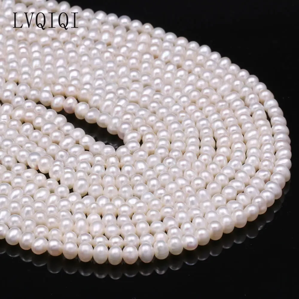 LVQIQI Wholesale Natural Freshwater Pearls Beads Loose Spacer Beads For Jewelry Making DIY Bracelet Necklace Accessories 4-5mm