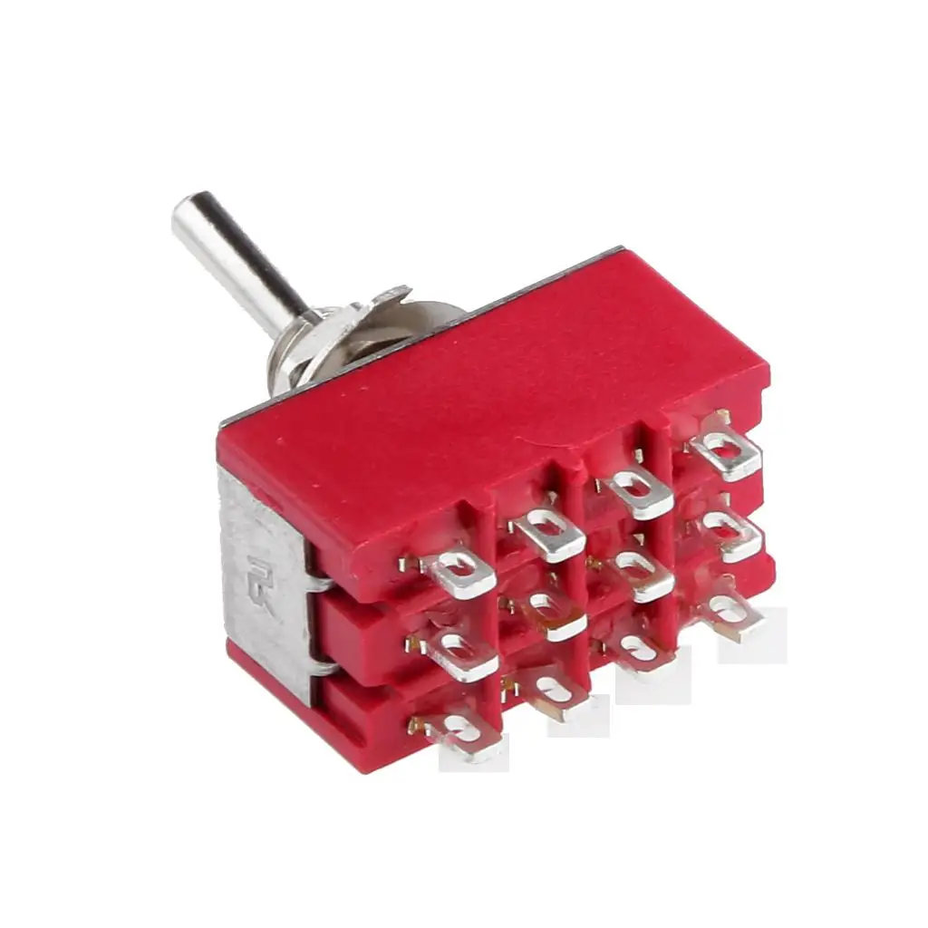 Toggle Switch 4PDT Metal Plastic Mini Size Red on on Button for 12v Switch Panel Wiring and Wall Applications