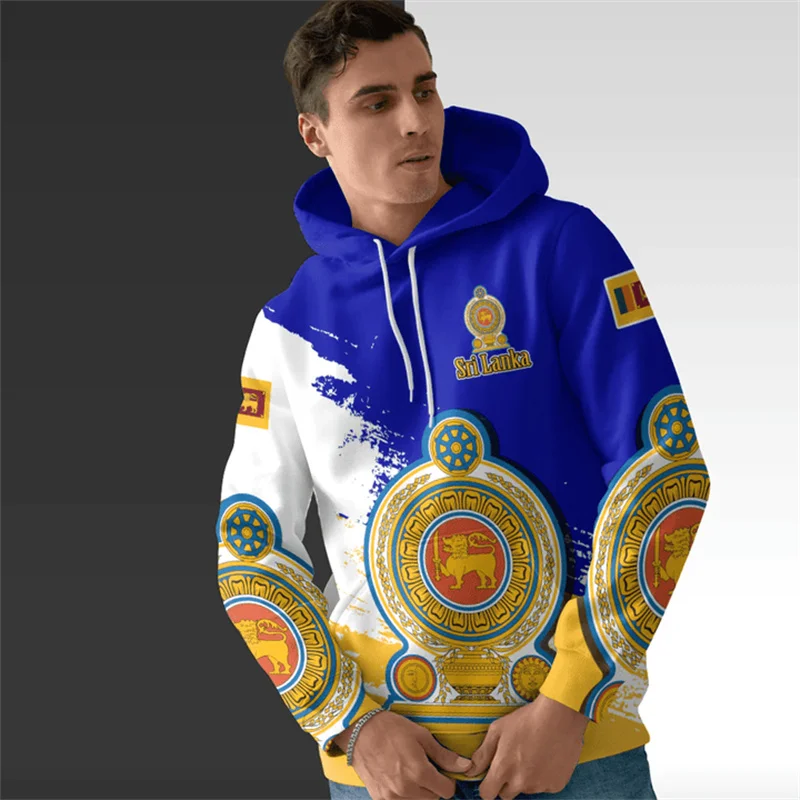 

Map Flag Of Sri Lanka 3D Printing Hoodies Sri Lanka Coat Of Arms Graphic Hooded Sweatshirts Fashion Streetwear Pullovers Hoodie