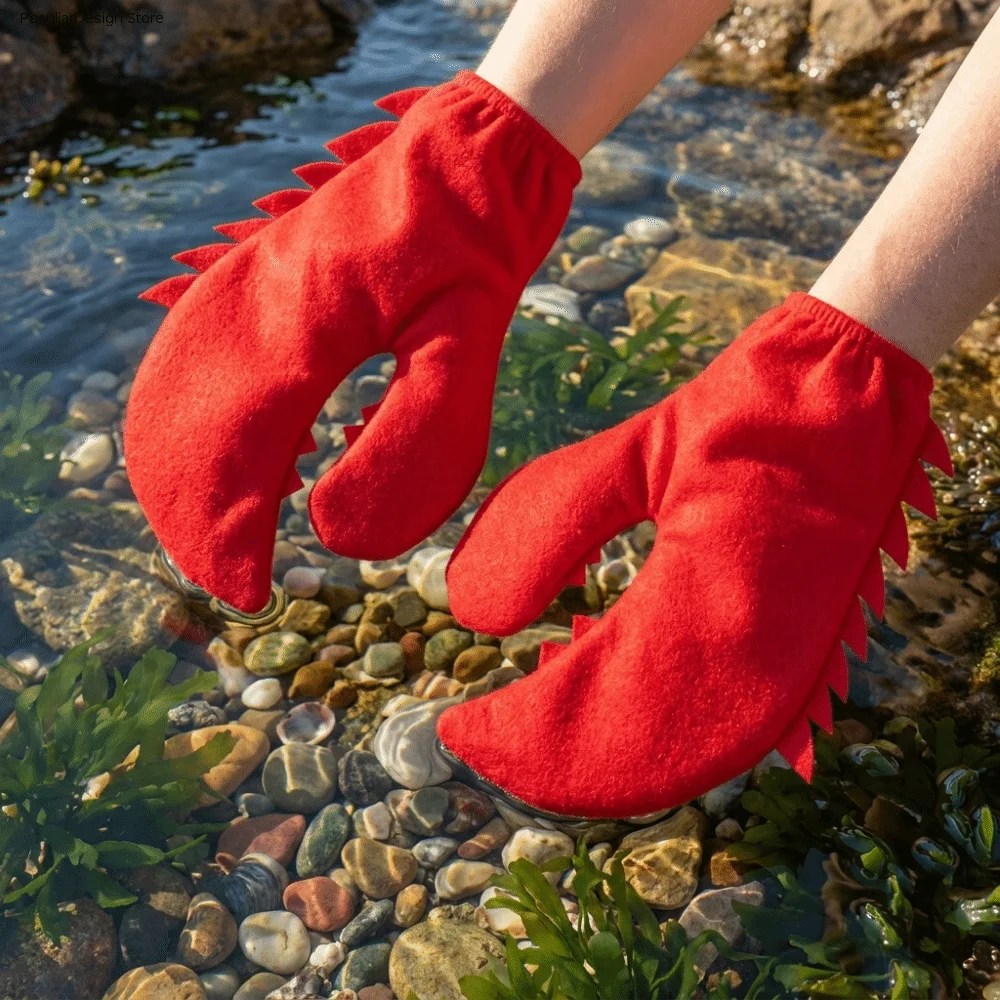 Novelty Cartoon Crab Pliers Gloves Creative Funny Dress Up Mitten Polyester Halloween Cosplay Gloves Halloween