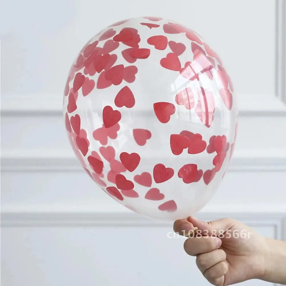 

5pcs Red Heart Confetti Air Globos Valentines Day Latex Balloons Birthday Party Balloon Valentines Day Party Supplies