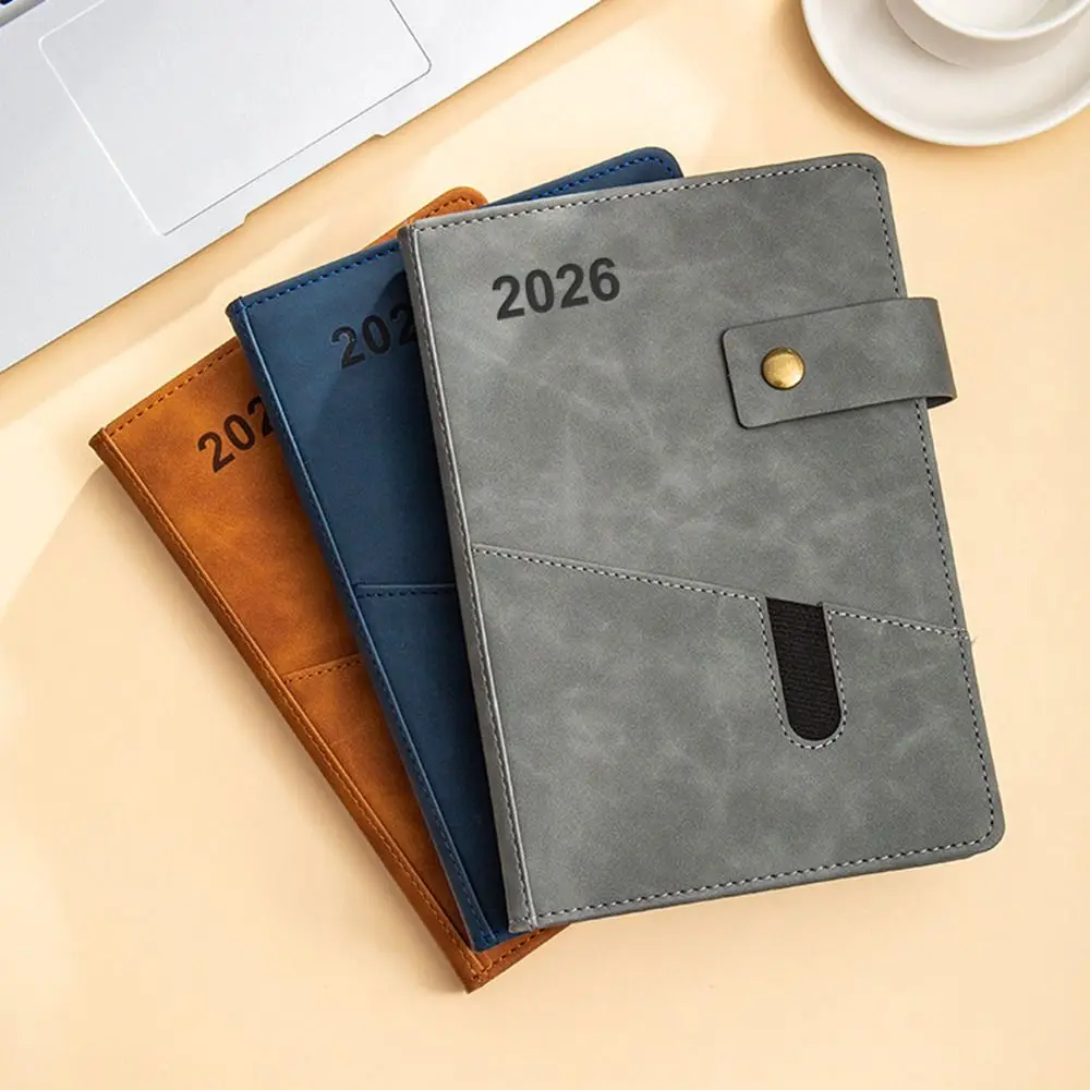 สมุดวางแผนงานภาษาอังกฤษ ปี 2026 แบบพกพา 12 เดือน พร้อมที่คั่นหน้า 365 วัน สมุดบันทึกเพิ่มประสิทธิภาพการทำงานในสำนักงาน