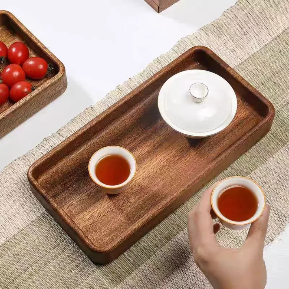 

Коробка для орехов из грецкого ореха, прямоугольный поднос для чая из цельного дерева, поднос для фруктов, поднос для десертного кондитерских изделий, поднос для хранения чая, кофе, твердый деревянный поднос для закусок
