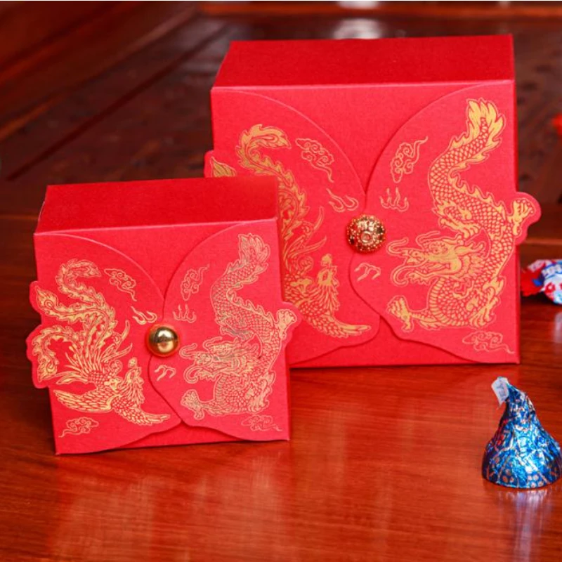 

Wedding Favors Boxes Chinese Style Dragon Phoenix Candy Box Party Favors Paper Gift Boxes Chocolate Sugar Boxes