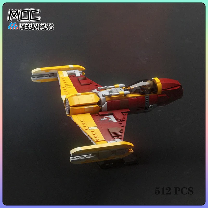 

Space Series MOC Upgrade of Starfighter with Stand Building Block Bricks Assemble Model DIY Toys Children Christmas Gifts