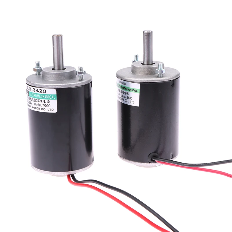 Motor de Alta Velocidade Ajustável Eixo Roscado cw Ccw Motor Pequeno cc em Miniatura 3420 30w 12v3500rpm 24v7000rpm