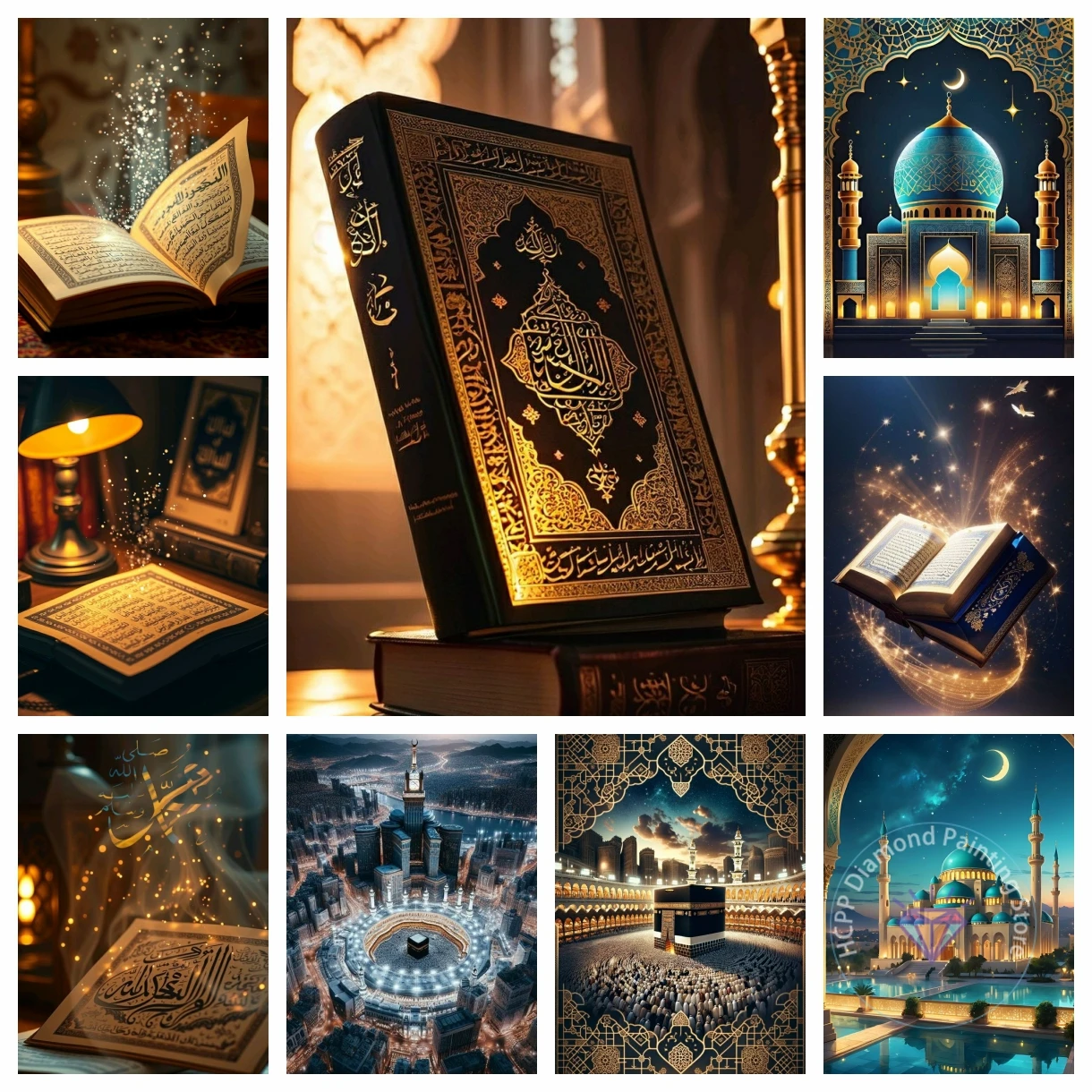 Islamic star and crescent architecture Pattern Diamond Painting Kit 5D DIY Cross Stitch Handmade Art Gift Crafts Home Decor Gift