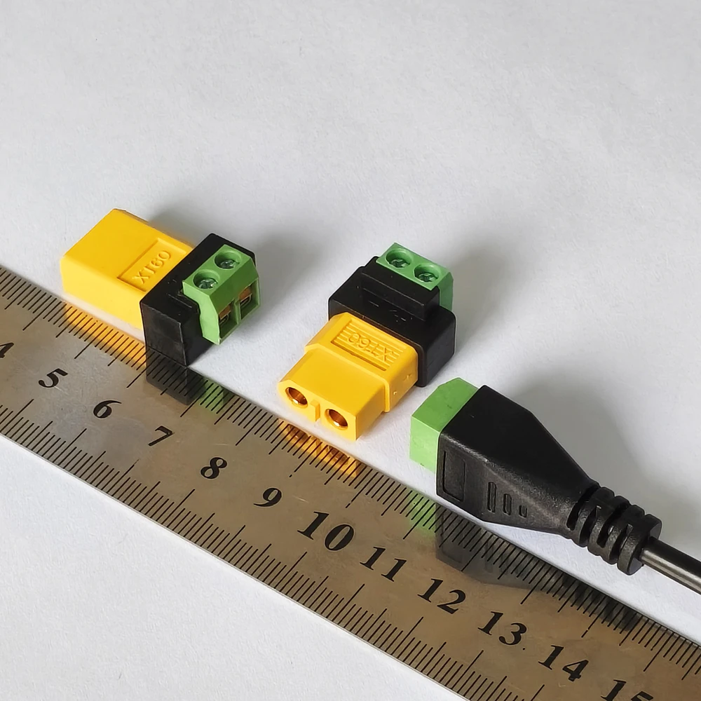 1 Stück XT60 Stecker auf 2P grüne lötfreie Klemme 5A Adapterkabel Schraubfixierung Ladekabel für RC Drohnen-Balancer-Ladegerät – Detail 6