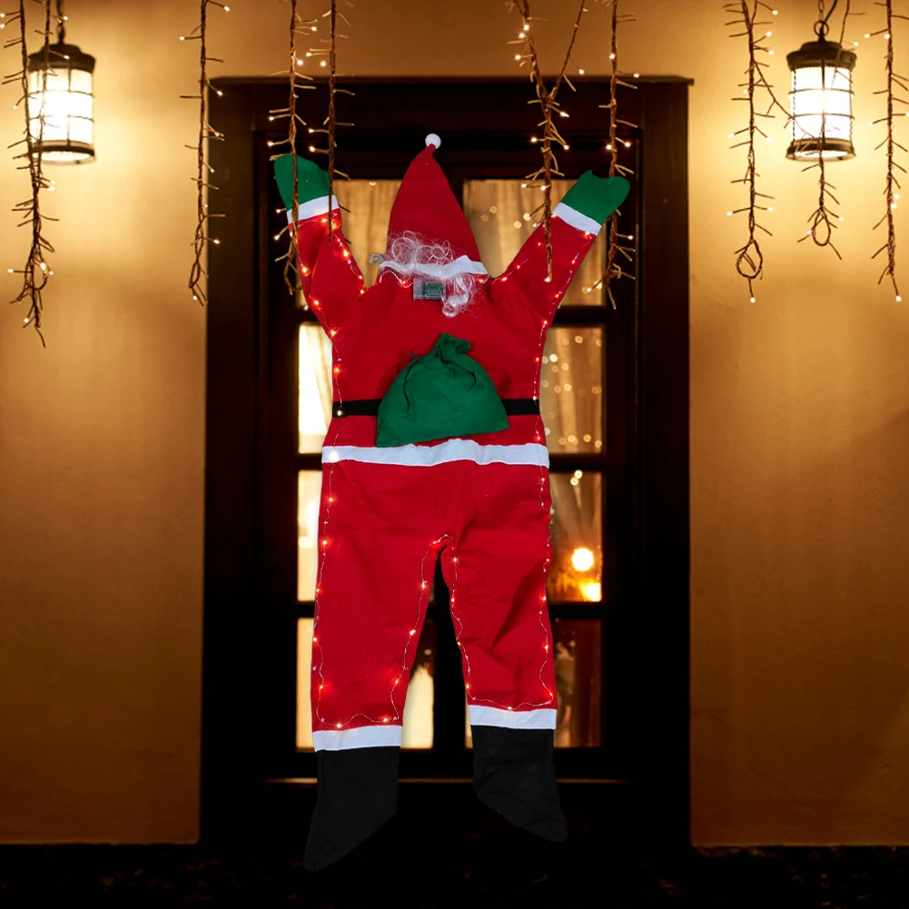 

Christmas Santa Claus Climbing Decoration Multifunctional Hanging Santa Claus Costume Festival Theme for Home Door Wall Windows