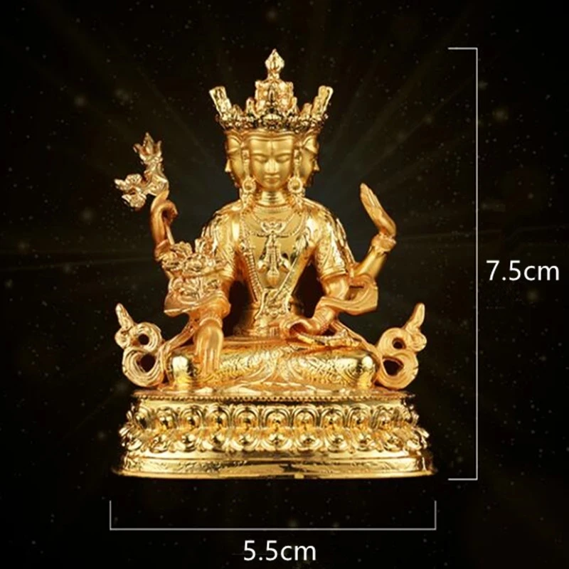 

7.5cm Alloy Metal Buddhist Tibetan Exquisite Golden Amogha-pasa Tranic Supplies Home/Putting Decorate Figurine