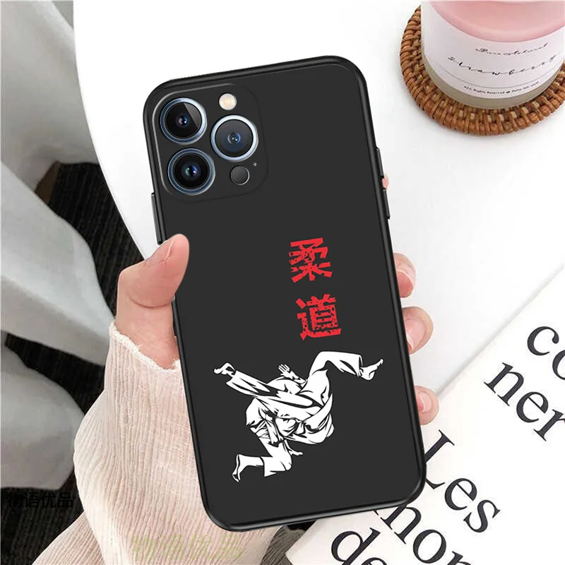 Anti-Drop Soft Phone Case For Apple iphone 13 14 Plus 15 Pro Max 12 Mini 11 7 8 6 6s X XS XR SE Power Karate Judo Matte Cover