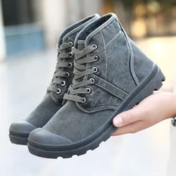 Autumn Early Winter Boots Men Canvas Shoes High top Casual Shoes Fashion Men's Boots Male Brand Ankle Botas A215