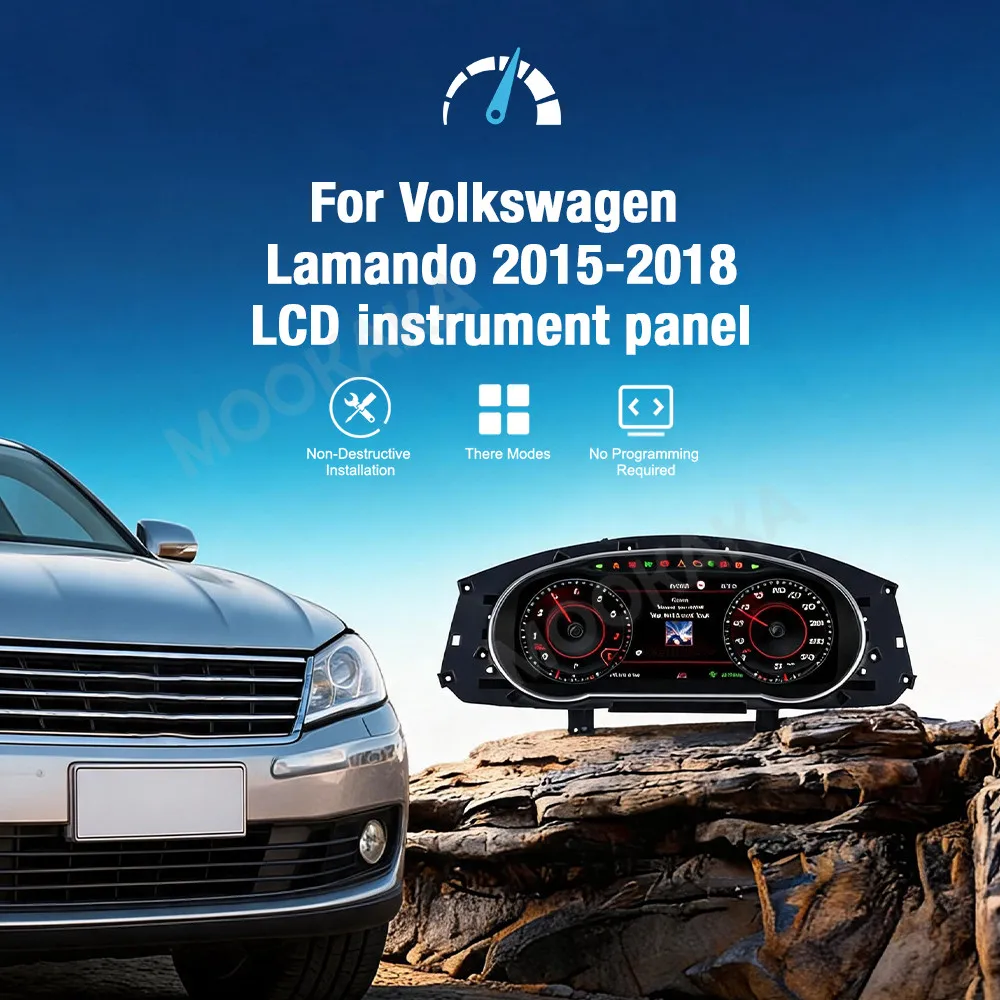 Car Digital LCD Instrument Cluster For Volkswagen Lamando 2015-2018 Dashboard Speedometer Virtual Cockpit Meter Screen Head Unit