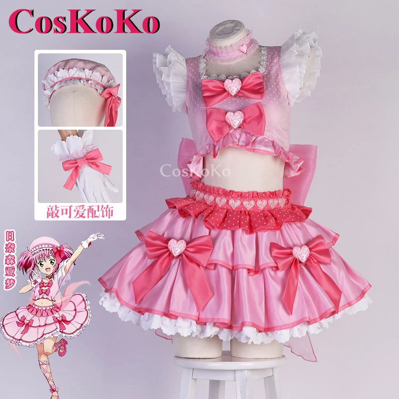 CosKoKo Hinamori Amu Cosplay Anime Shugo Chara Costume Sweet Lovely Pink Lolita Skirt Halloween Party Role Play Clothing XS-XL