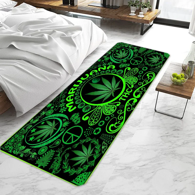 

Weed Leaf Door Mat Entrance Doormat Non-slip Washable Kitchen Carpet Living Room Hallway Rugs Door Mats Bathroom Bath