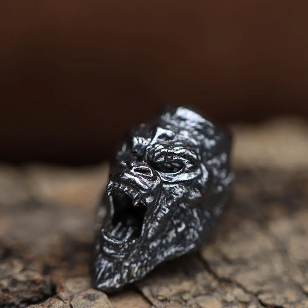 Roaring Gorilla Head Brass Knife Bead EDC DIY Paracord Woven Bracelets Lanyard Pendants Accessories Outdoor Tool Hangings Charms