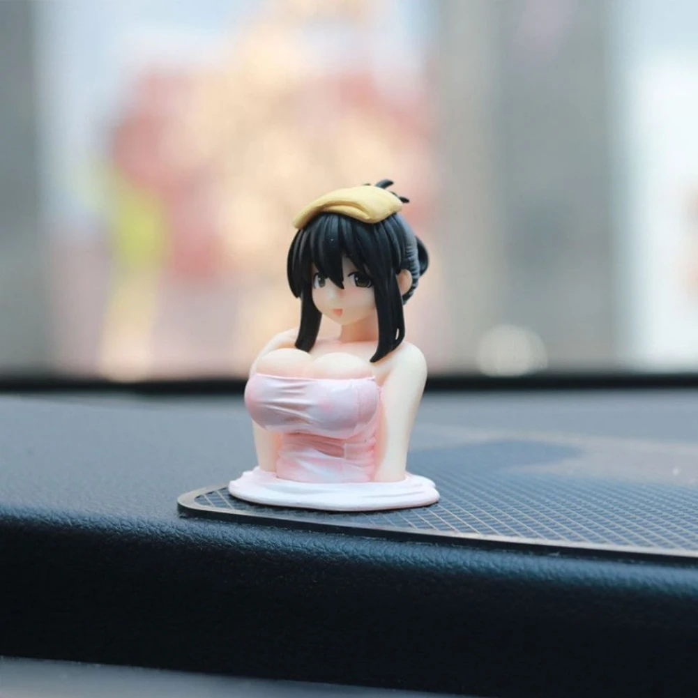 Chest Shaking Girl Car Dashboard Decorations Posing Mini Bobbleheads Dolls For Car Dashboard Funny Valentines Day Gifts Decor