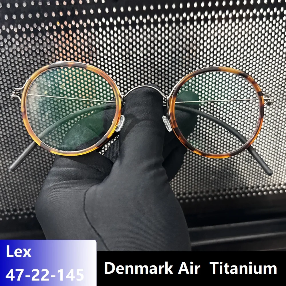 

Air Titanium Glasses Frame Round Denmark Brand Screwless Eyeglasses Women Men Ultralight Handmade Acetate Ring DIY Fashion