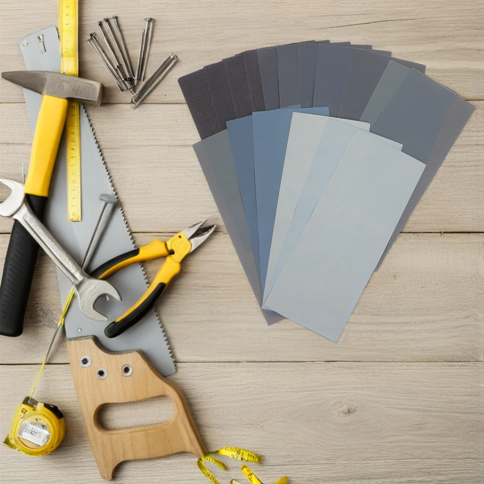 

17pcs Waterproof Sandpaper Sheets Wet Dry Sanding For Automotive Precision Grinding Scratch Removal Durable Abrasive Grains Wood