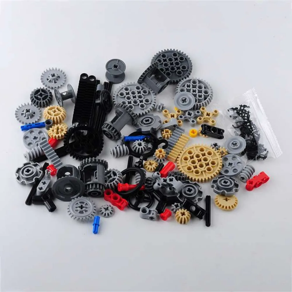116 stks Technologie Kleine Deeltje Bouwsteen Onderdelen 9686 Accessoires EV3 Bulk Gear As Pin Kleine Crawler Gemengde Onderdelen