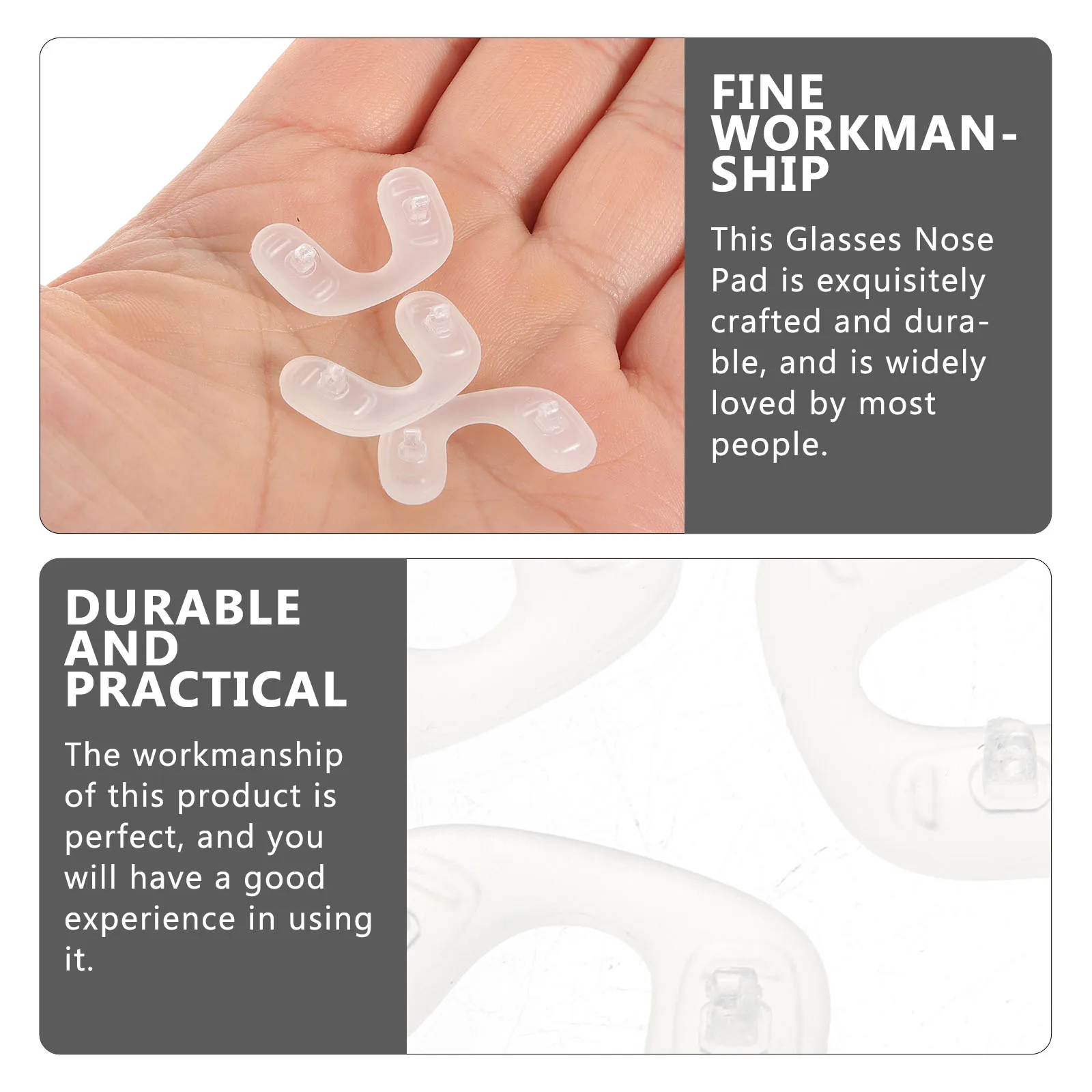 

3 Pcs Nose Pad Glasses Nose Pad Cushion Silica Gel Children Matte White Anti Slip Height Adjustable Replacement Parts