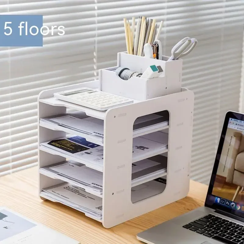 

5 Layers Multifunction Document Trays File Papepr Letter Holder Stationery Storage Waterproof Desk Organizer Office Accessories