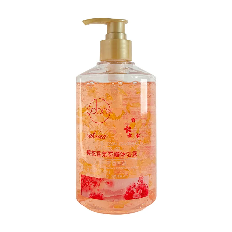 500ml Petal Cherry Blossom Rose Fragrance Petal Body Wash Fragrance Lasting Fragrance Moisturizing Body Family Pack