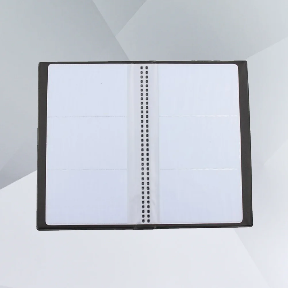 حقيبة تخزين سوداء لتنظيم بطاقات العمل مكونة من 120 فتحة لبطاقات أسماء الائتمان وحامل اسم كتاب الأعمال