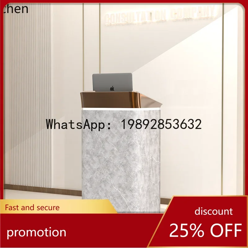 HT   Reception Company Front Desk Hotel Sales Department Welcome Guest Service Counter Stainless Steel