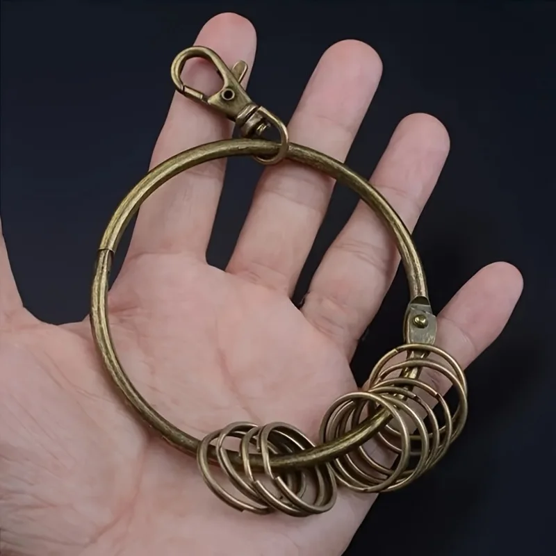 Vintage Digital Keychain Featuring An Antique Bronze Large Ring For Key Storage, Capable Of Holding Multiple Keys, Equipped With