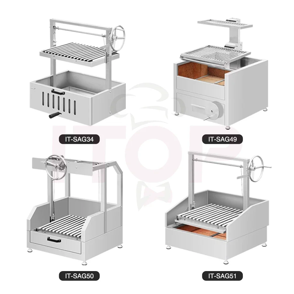 

Gold Seller Stainless Steel Countertop Argentine Grill With Removable Round Cooking Grill