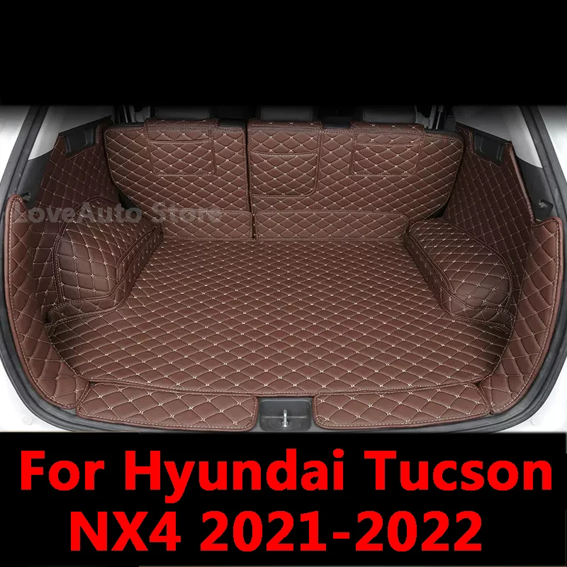 

For Hyundai Tucson NX4 2021 2022 Car Leather Trunk Mat Boot Liner Tray Rear Trunk Cargo Mat Protective Pad Accessories