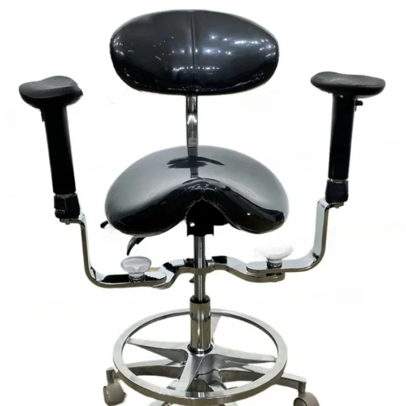 Dental Equipment Ergonomic Chair With Adjustable Double Armrest Leg Rest Mute Wheel Back For Hospital And Clinic