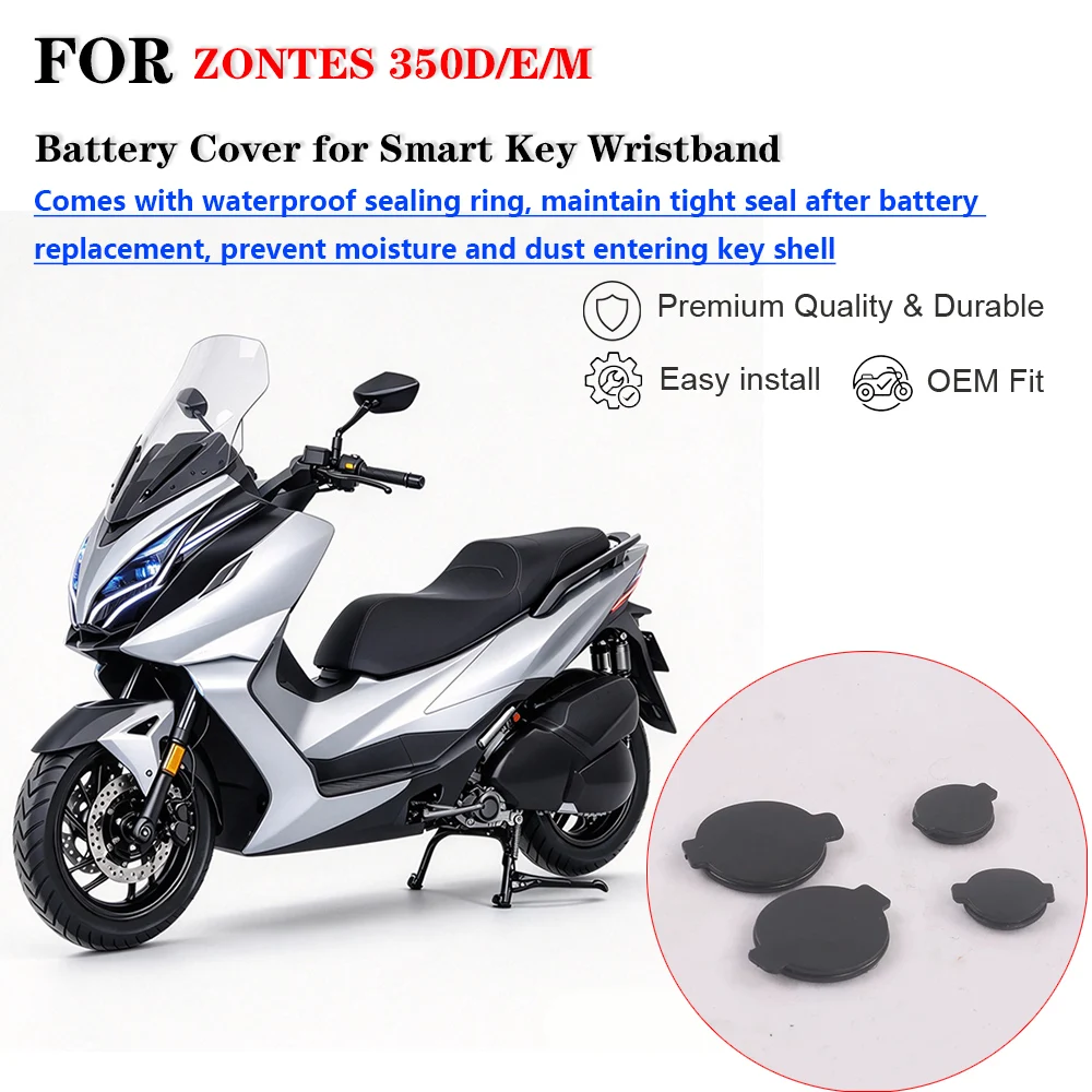Motorcycle Smart Wrist Key Shell Battery Back Cover CR1225 CR2032 Button Cap Replacement For ZONTES 350D 350E 350M Maxi Scooter