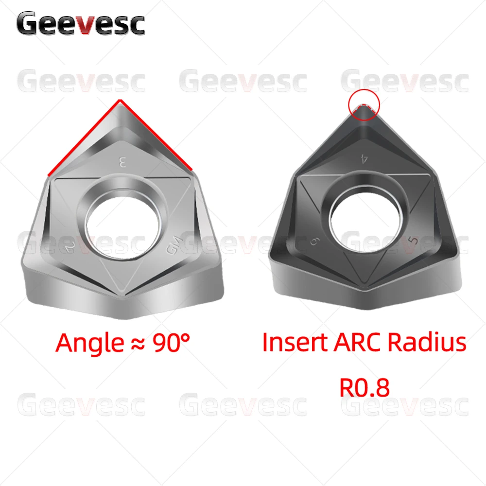 Imagem -04 - Wnmu 080608 Dupla Face Hexagonal 90 Graus Ângulo Reto Inserção de Corte de Fresagem Pesada Mfwn Wnmu Carboneto Fresa Inserções Lâmina