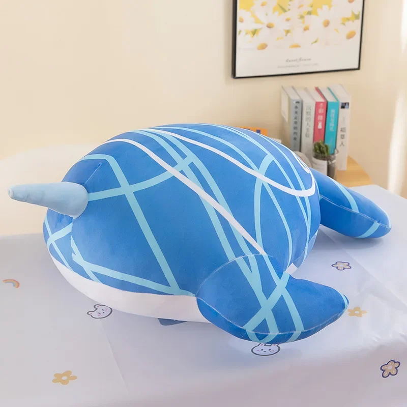 Genshin Impact-Oreillers en peluche baleine douce, jeu populaire, produits périphériques, décoration de la maison Kawaii, cadeaux pour garçons ou enfants