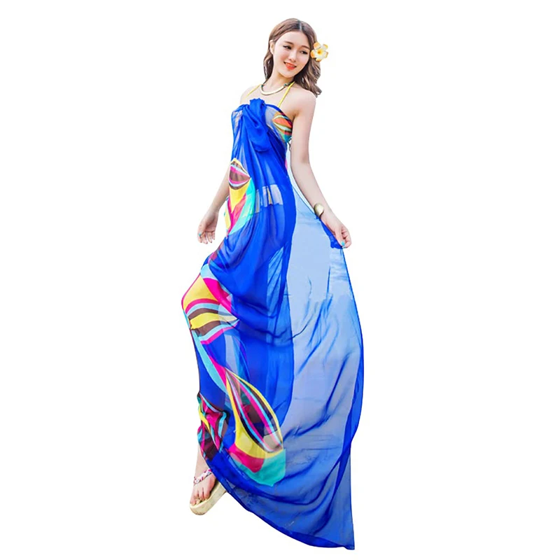 Pareo Scarf Women Beach Sarongs Beach Cover Up Summer Chiffon Scarves Geometrical Design Plus Size Towel Ladies Summer Beachwear