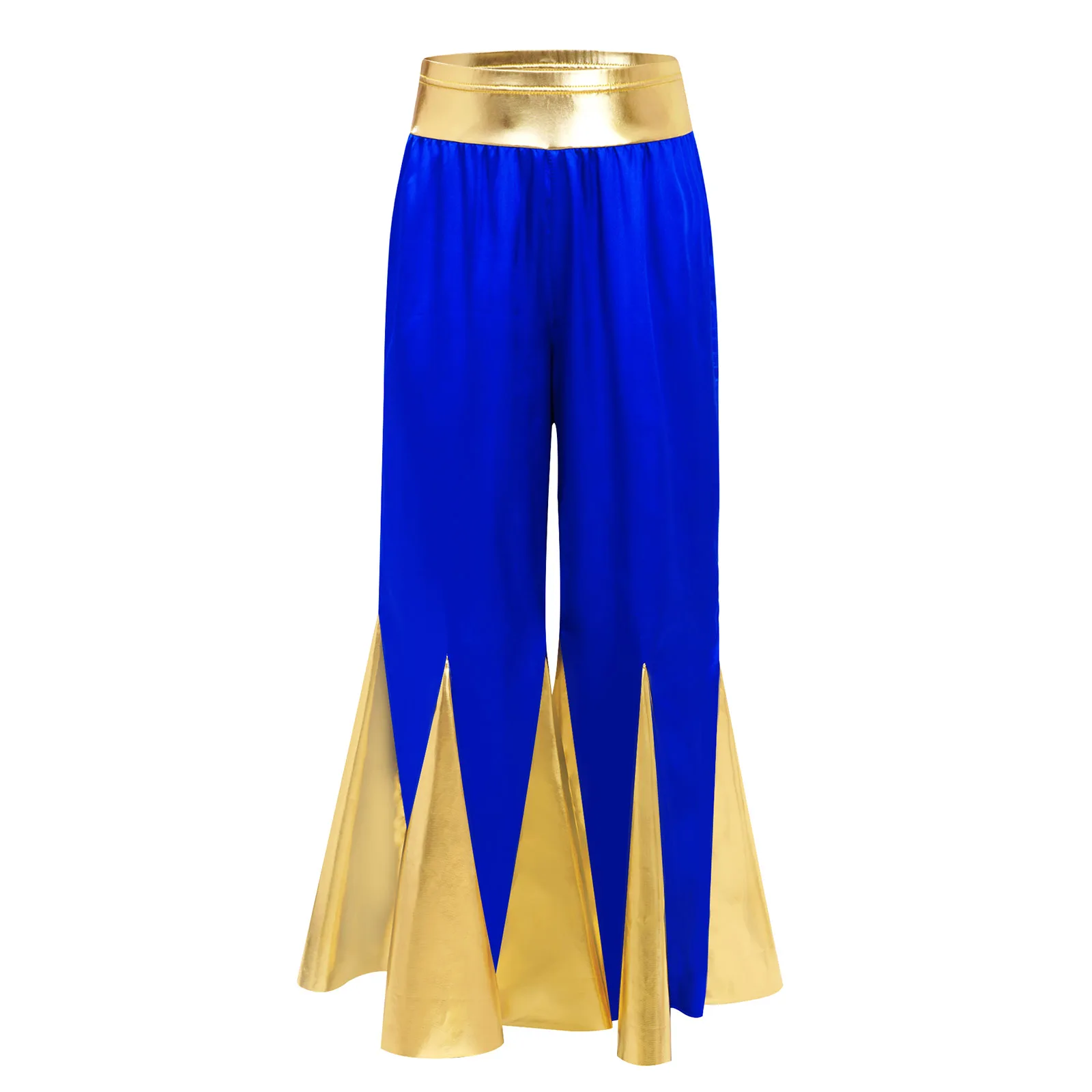 أطفال بنات العبادة الليتورجية الرقص الغنائي السراويل المعدنية اللون كتلة جرس القاع السراويل لزي أداء الكنيسة جوقة