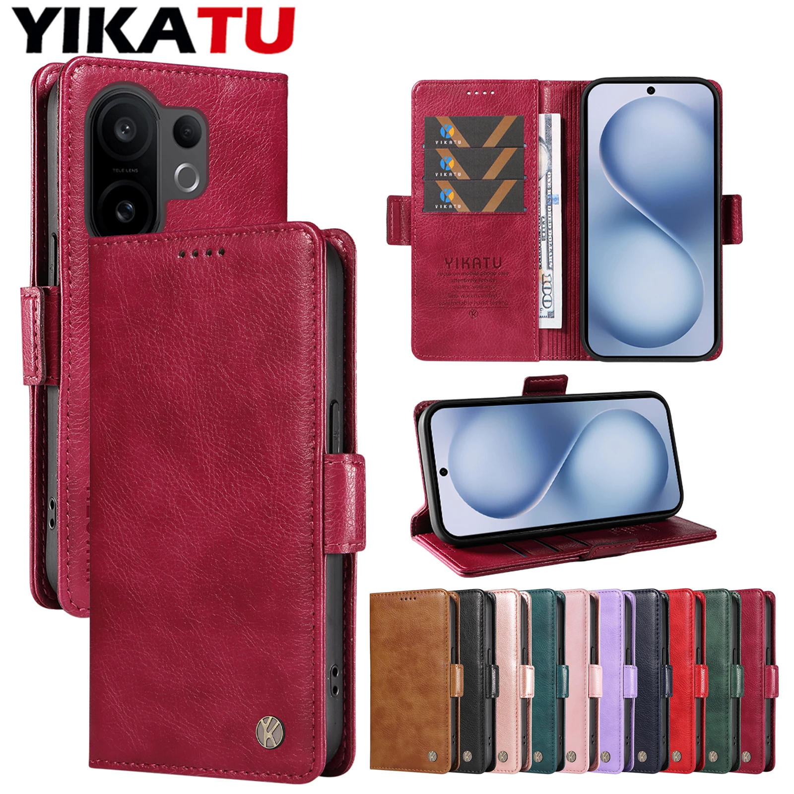 

Чехол-кошелек для VIVO Y200 X300 X200 FE X100 Y300T Y200i Y200E Y20 Y19S Y18 Y17S Y17 Y16 Y15 Y12S Y12A Y11S Y04 Y03 Y02S Y400 Pro
