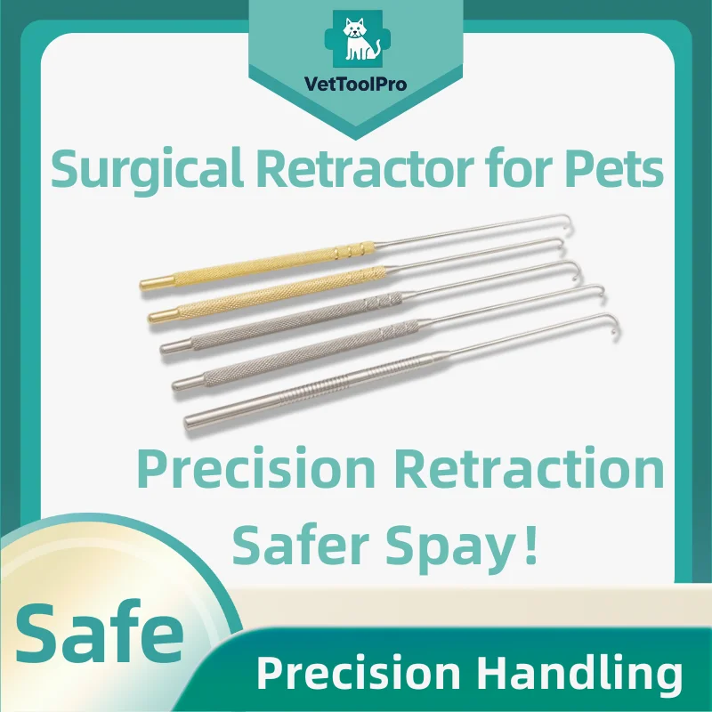 

Ретрактор яичников — крючок для разжигания домашних животных, хирургия матки для собак/кошек, плоский/круглый наконечник с золотой ручкой (6-12 мм)