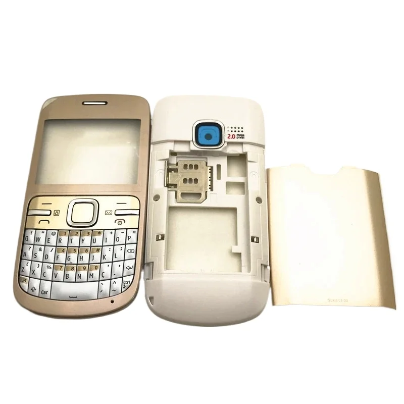 Full Complete Mobile Phone Housing Cover Case +English and Arabic Keypad for Nokia C3 C3-00