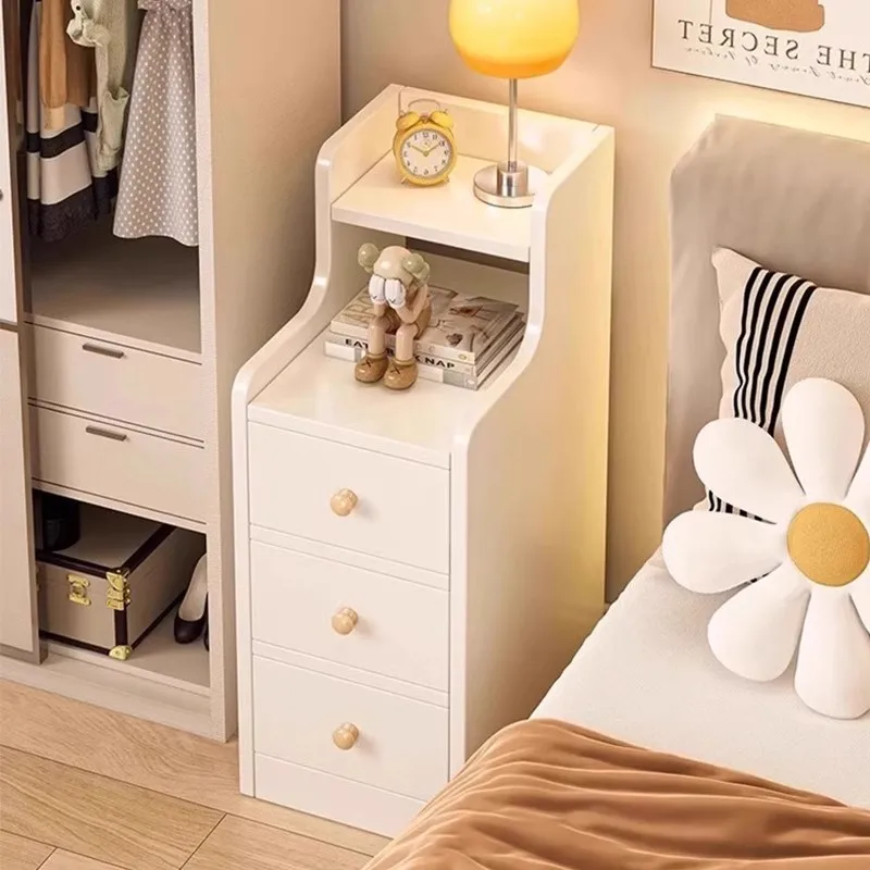 

Bedside table Small simple modern shelf Ultra-narrow bedroom crevice cabinet Bedroom home storage shelf