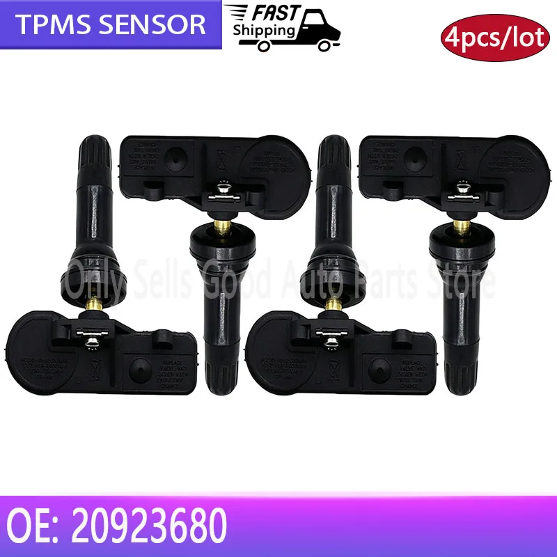 Sensor de control de presión de neumáticos TPMS para coche, 4 Uds., 20923680, para GMC Savana Sierra Acadia Cadillac STS SRX Escalade DTS CTS SLS