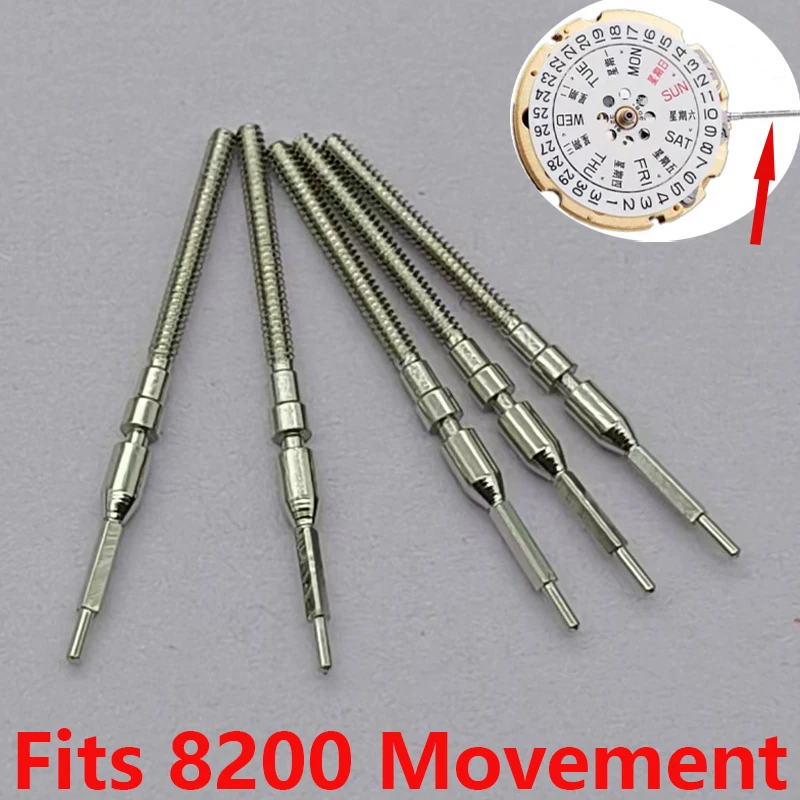 2/4PCS 8200 Movement Stainless Steel Crown Stem Fits MIYOTA 8200 Automatic Mechanical Movement Replace Crown Stem Spare Parts