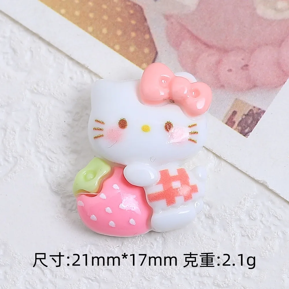 

100pcs Kawaii Cartoon Sanrio Hello Kitty Cat Resin Flatback Scrapbook Decor Crafts DIY for Earring Hairclip Accessories
