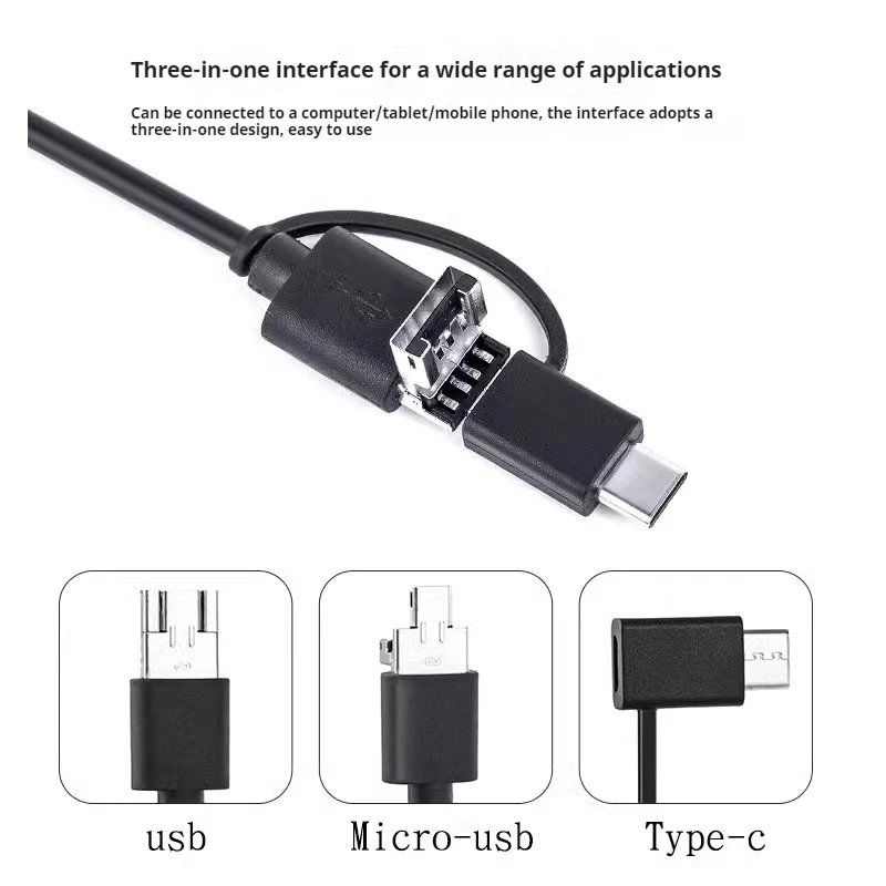 3.3 مللي متر HD طويل 3m Borescope كاميرا إصلاح السيارات أنابيب الصرف الصحي الصناعية التفتيش التحقيق USB اتصال أندرويد الهاتف المحمول