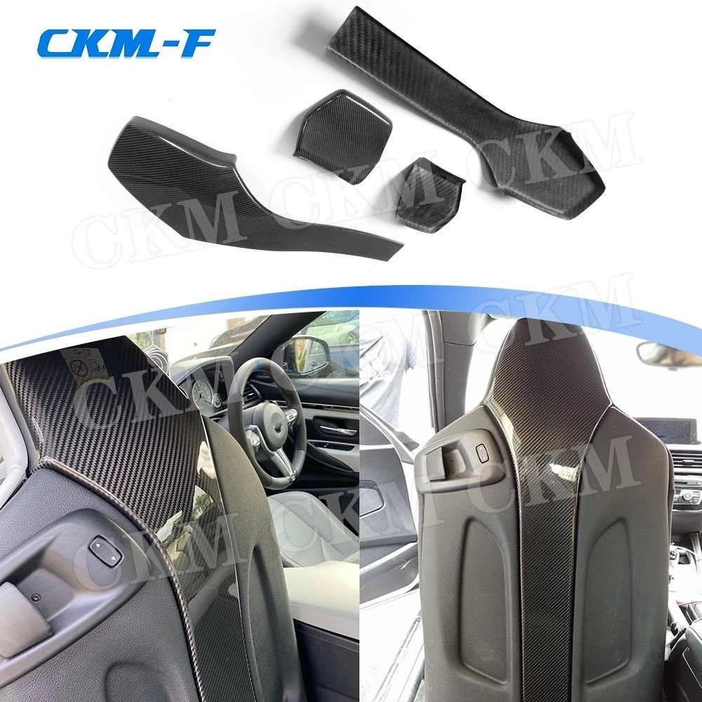 Dry Carbon Fiber for BMW F80 M3 F82 F83 M4 F87 M2 M2C Sedan Coupe Convertible 2014 - 2019 Car Inner Seat Back Covers Trims