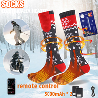 HEROBIKER ﻿﻿Winter Heated Socks 5000mAh APP Control Thermal socks Electric Heating Skiiing Socks Thermal Heated Foot Warmer