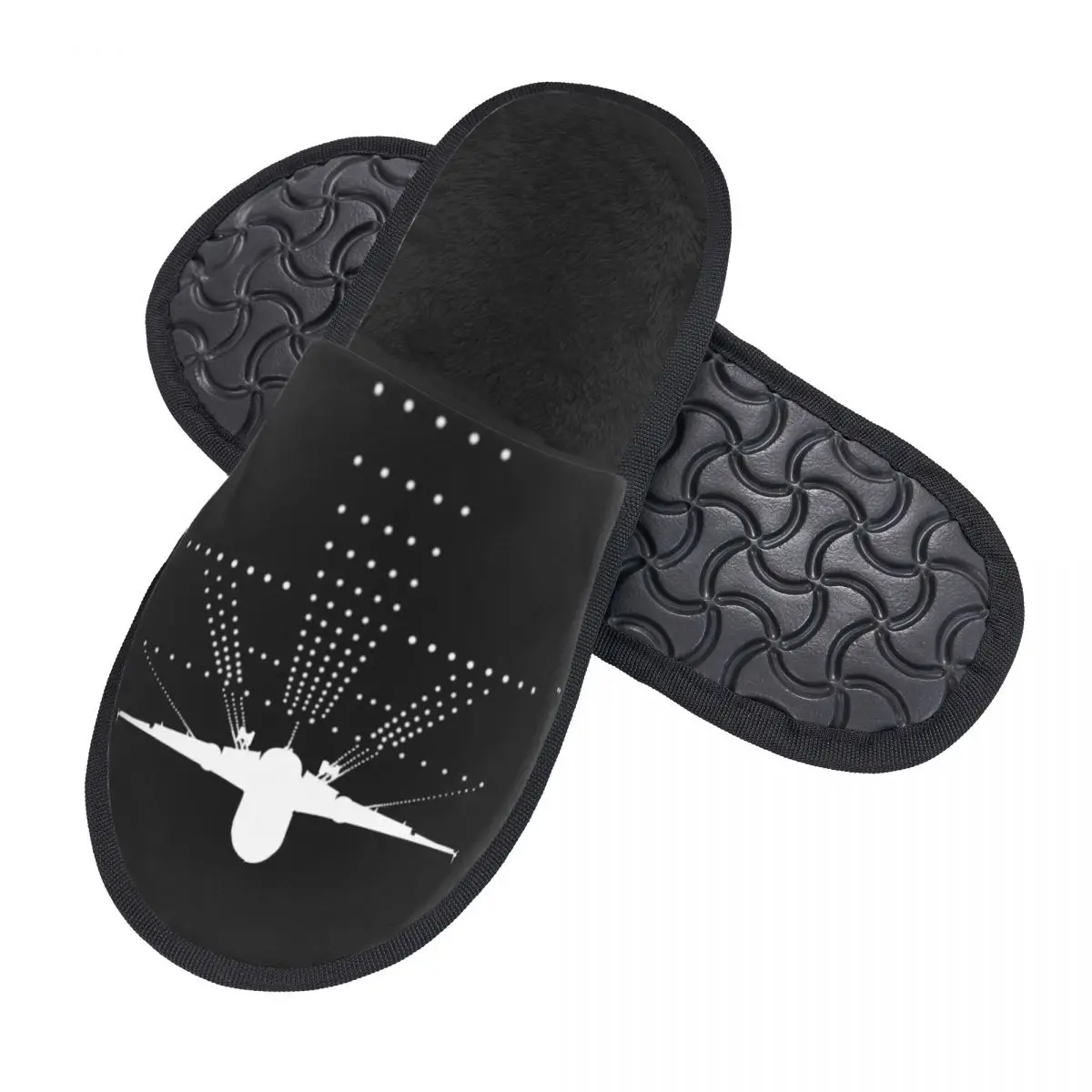 Custom Airplane Aviation Pilot Comfy Scuff Memory Foam Slippers Women Plane Aviator Gift Bedroom House Shoes