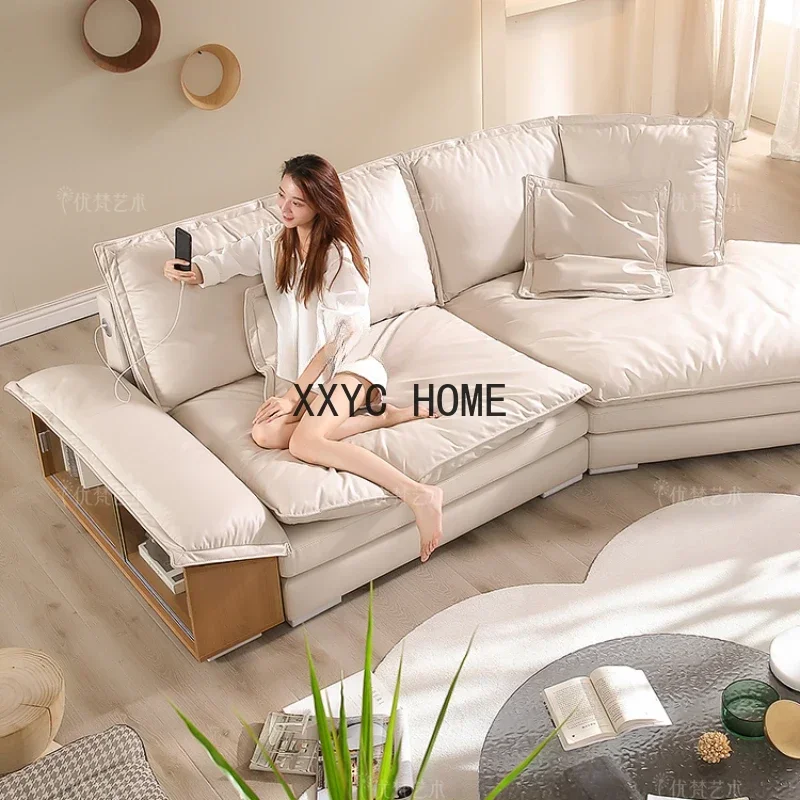 Straight-Row Fabric Italian-Style Light Luxury Sailing Sofa